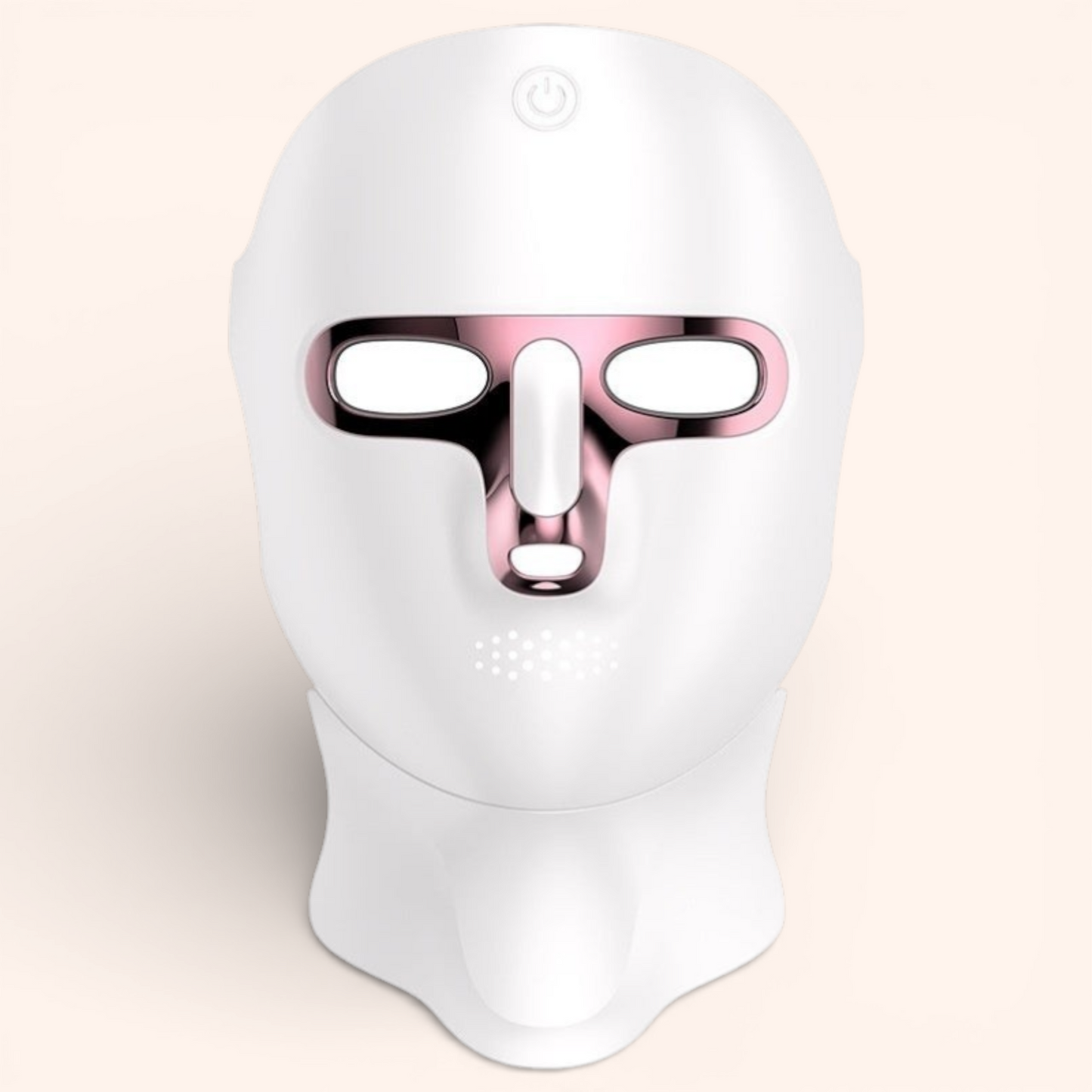 Roodlichttherapie masker voor gezicht met LED lichtpanelen frontaal weergegeven