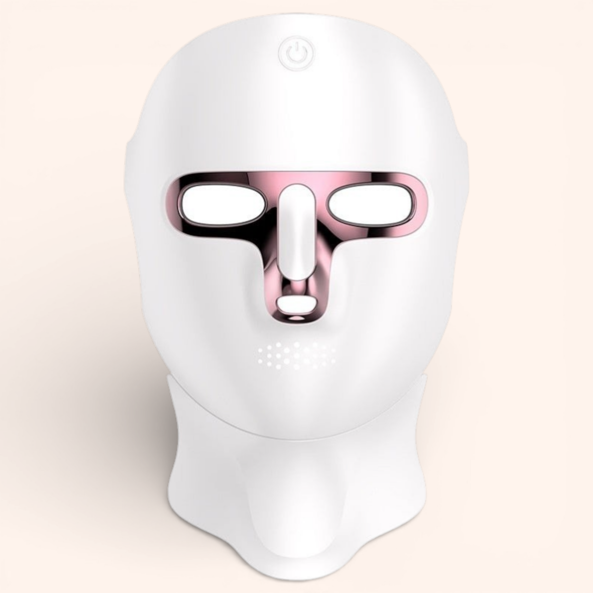 Roodlichttherapie masker voor gezicht met LED lichtpanelen frontaal weergegeven