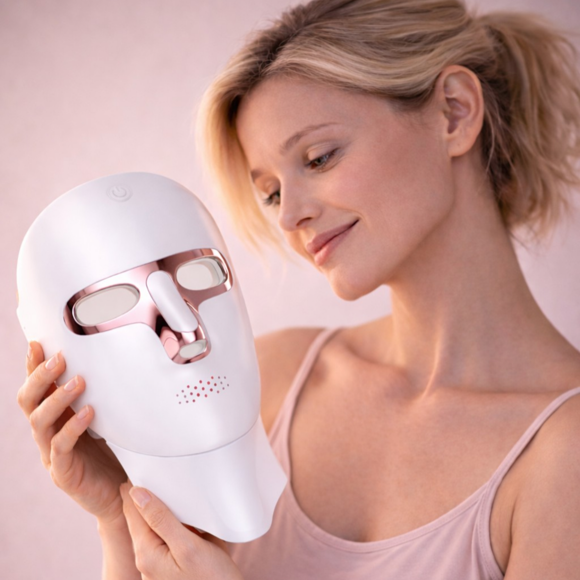 LED redlighttherapy mask 660nm 630mn rood licht therapie vrouw